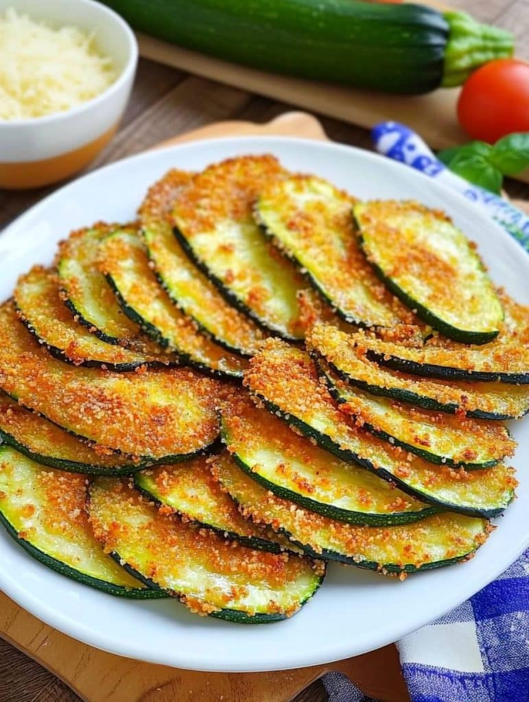 Panierte Zucchini-Scheiben mit Parmesan