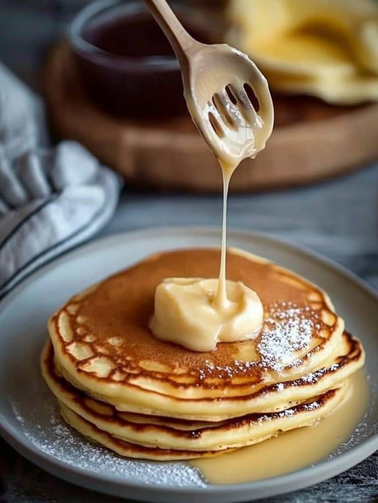 Quark Pfannkuchen mit 2 Packung Vanillepudding ganz ohne Mehl