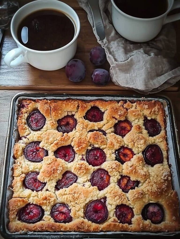 Ultrasaftiger Streuselkuchen vom Blech mit 2 kg Pflaumen