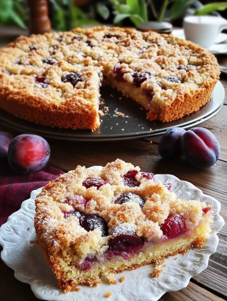 ** Zwetschgenkuchen mit Sahne in 3 Minuten zubereitet