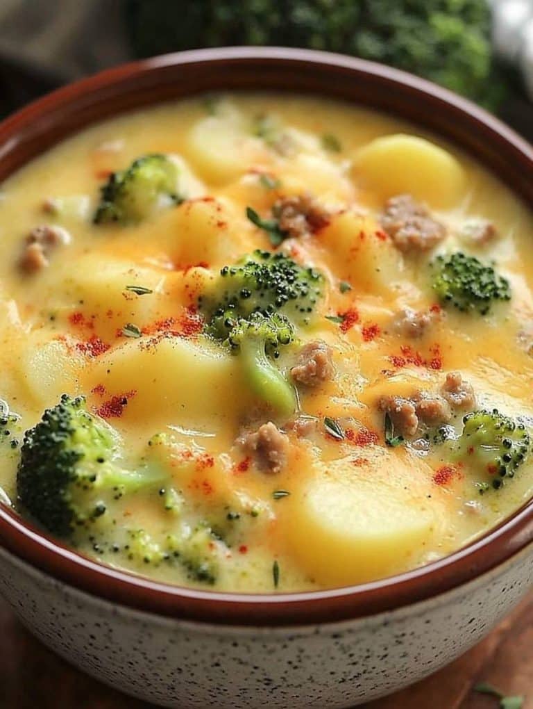 Brokkoli Kartoffel Suppe mit Käse