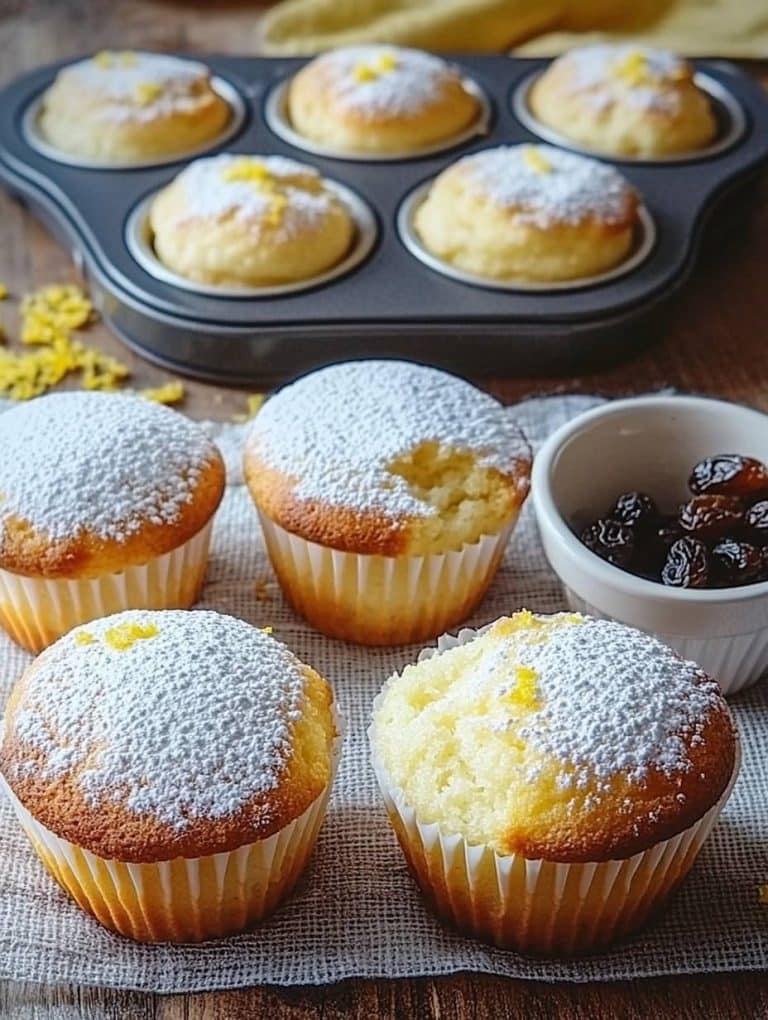 Käsekuchen Muffins gefüllt mit Vanillepudding