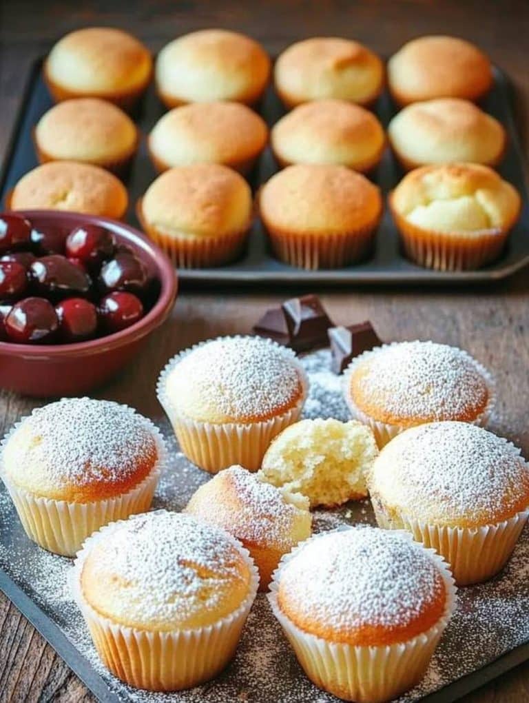 Quark Muffins mit Vanillepudding