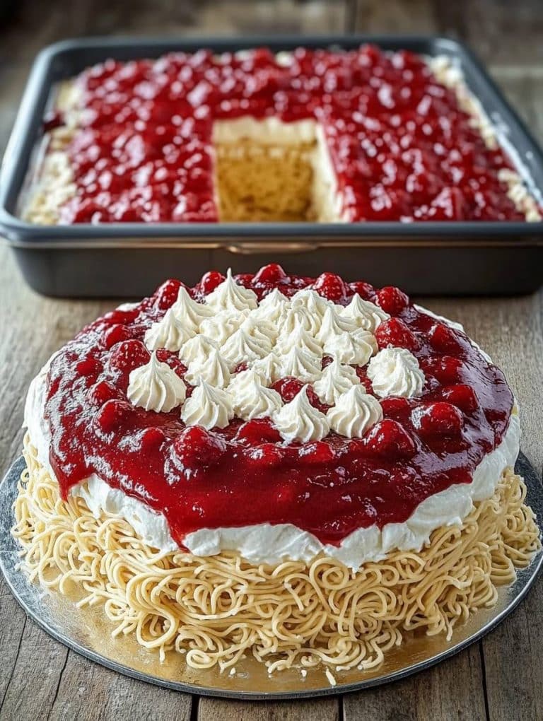 Spaghettieis Blechkuchen