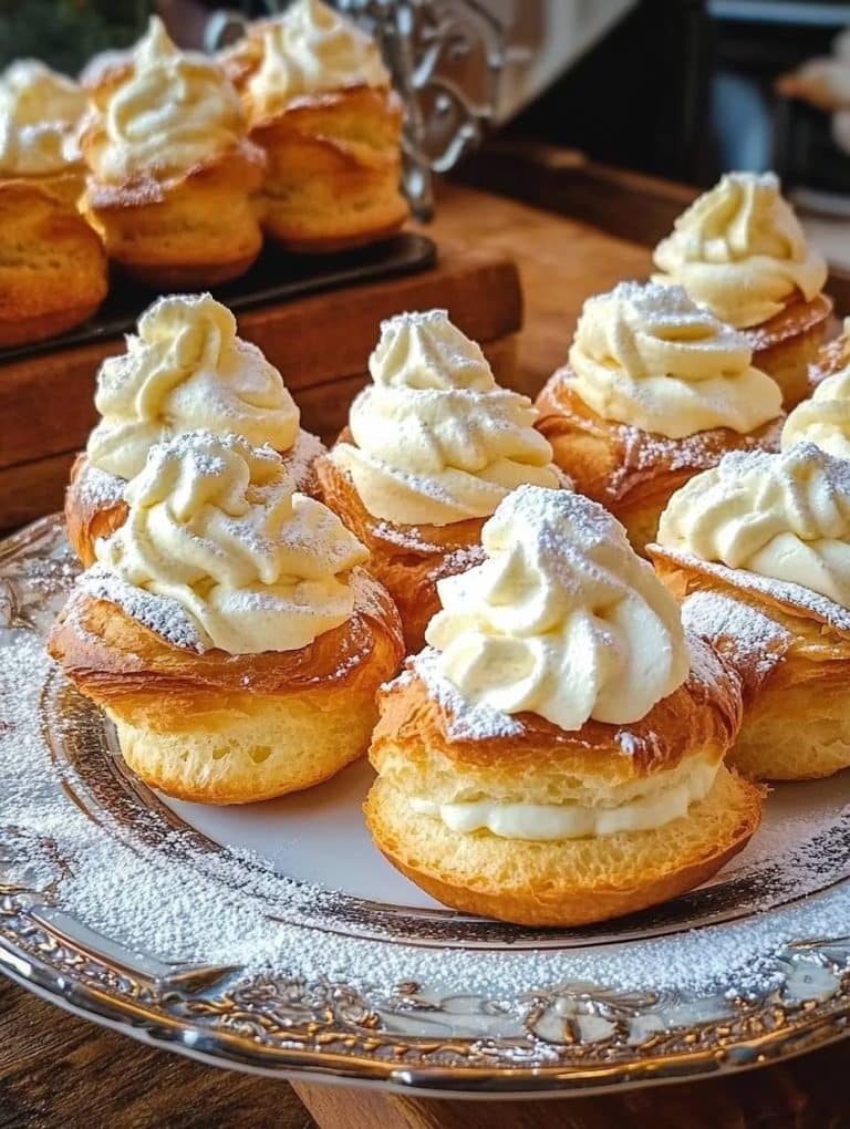 Windbeutel mit Vanillecreme-Sahne-Füllung