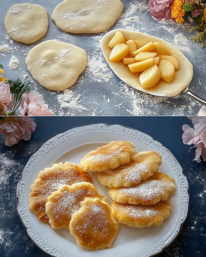 Apfel Quarktaschen mit frischen Äpfeln und Quarkfüllung