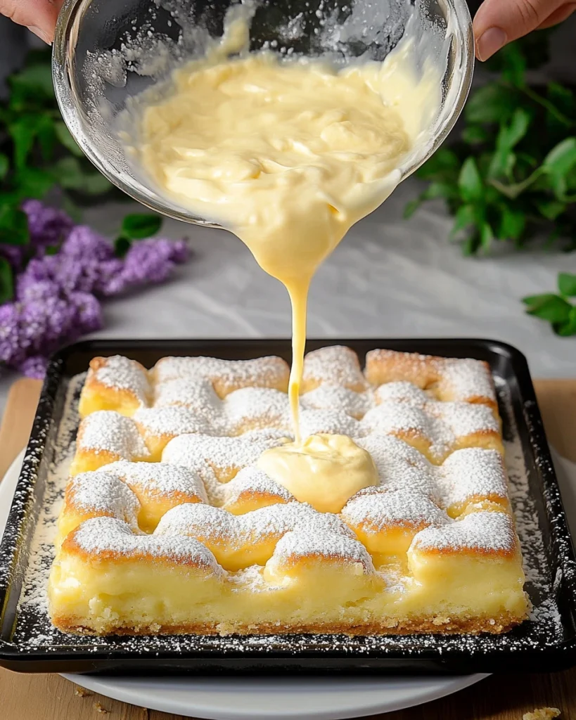 Apfelkuchen mit Vanillepudding