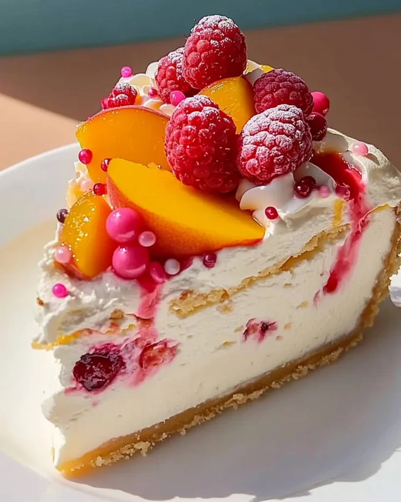 Beeren- und Pfirsich-Cheesecake-Verführung