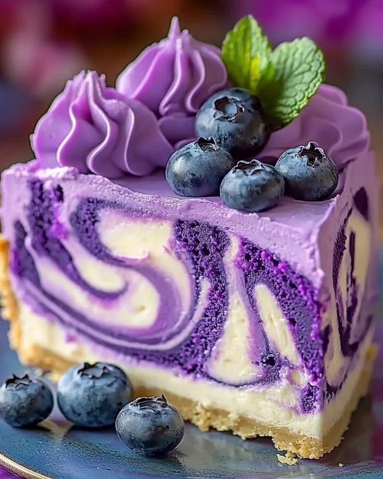 Blaubeer Käsekuchen mit weißer Schokolade