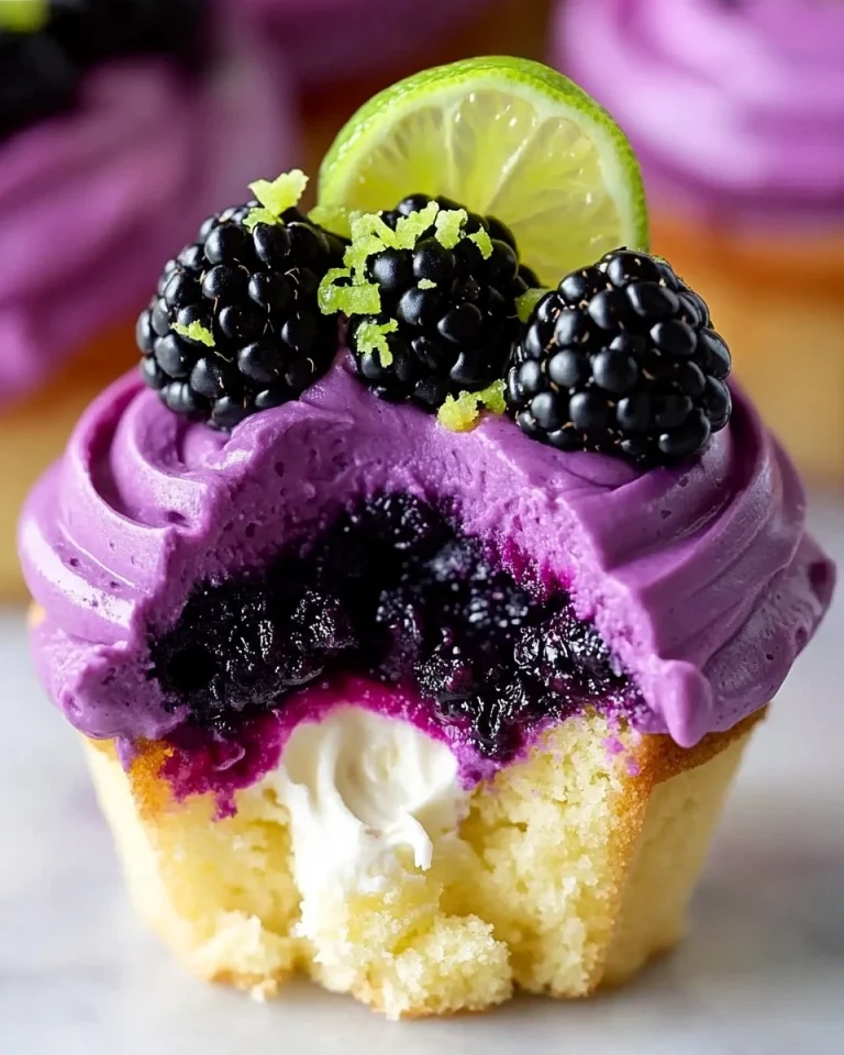 Brombeer-Limetten-Cheesecake-Cupcakes