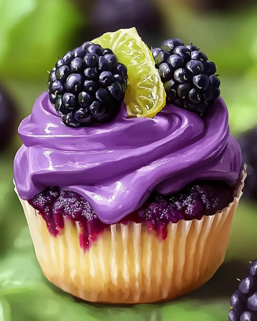 Brombeer-Limetten-Cheesecake-Cupcakes