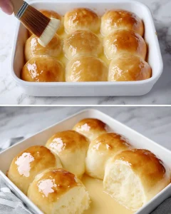 Buttermilch Buchteln auf einem Teller serviert, das perfekte Dessert