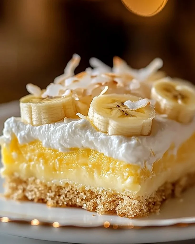 Cremige Bananen-Pudding-Käsekuchen-Riegel