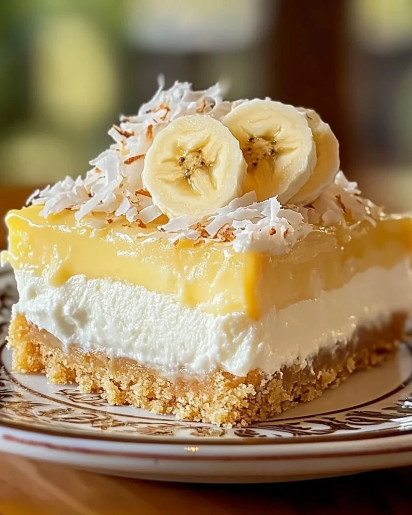 Cremige Bananen-Pudding-Käsekuchen-Riegel