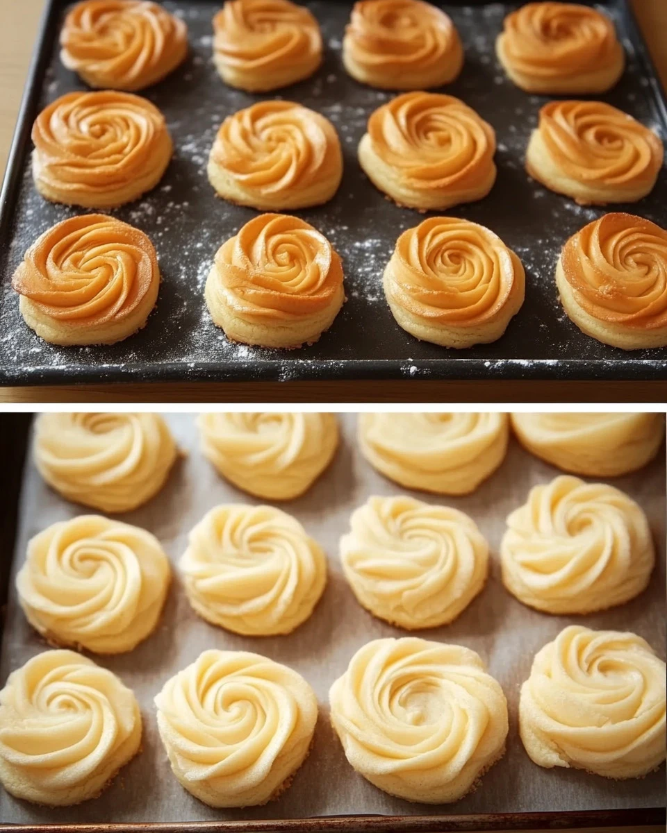 Plate of deliciously baked dänische Butterkekse