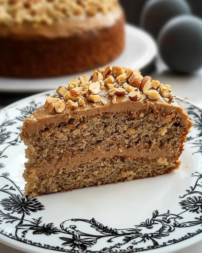 Der beste Nusskuchen der Welt mit Nüssen, frisch gebacken und köstlich