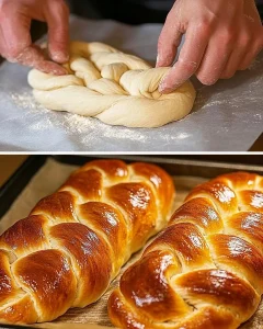 Flaumiger Hefezopf mit goldener Kruste und süßem Aroma