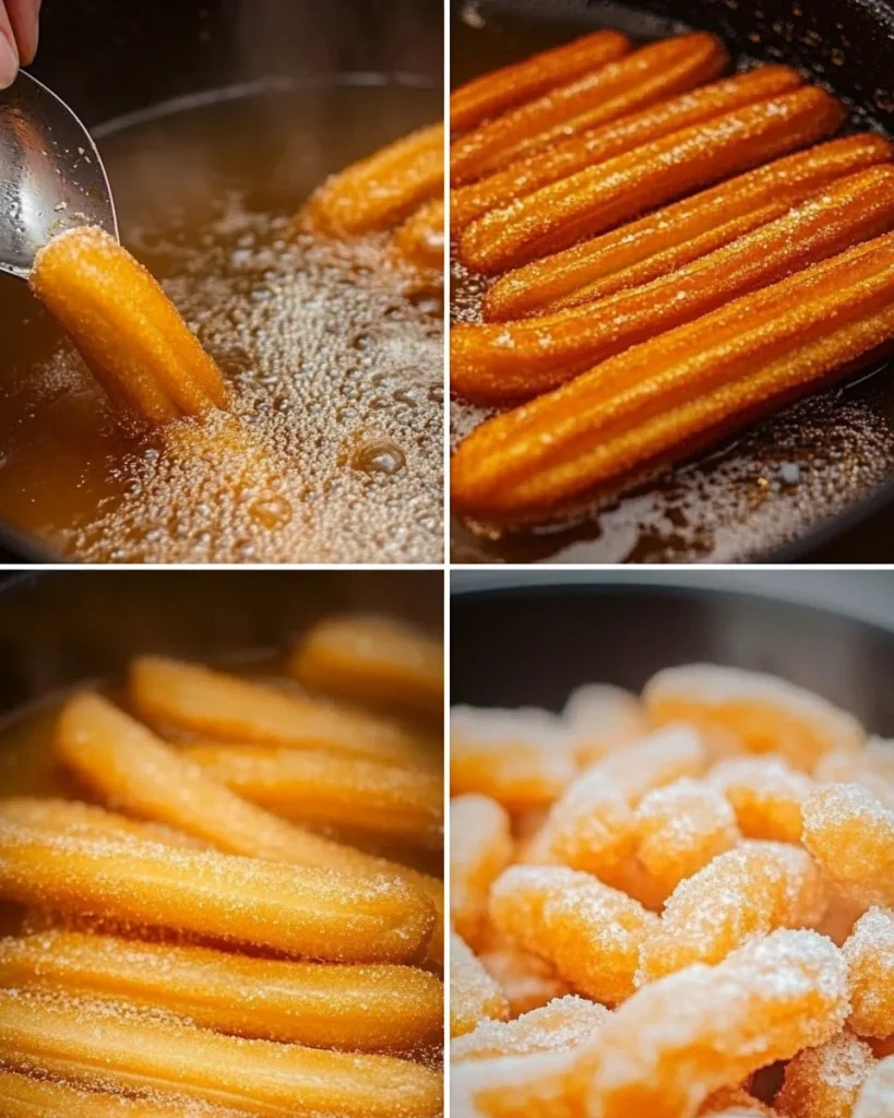 Leckere Churros frisch zubereitet mit Zimt und Zucker