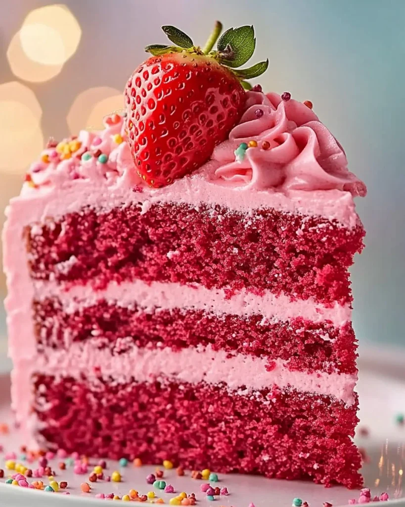 Dreischichtiger Erdbeerkuchen