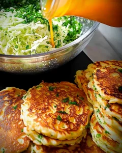 Fantastische Zucchini Pfannkuchen auf einem Teller serviert