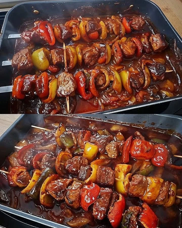 Fantastischer Schaschlik mit selbstgemachter Schaschliksoße