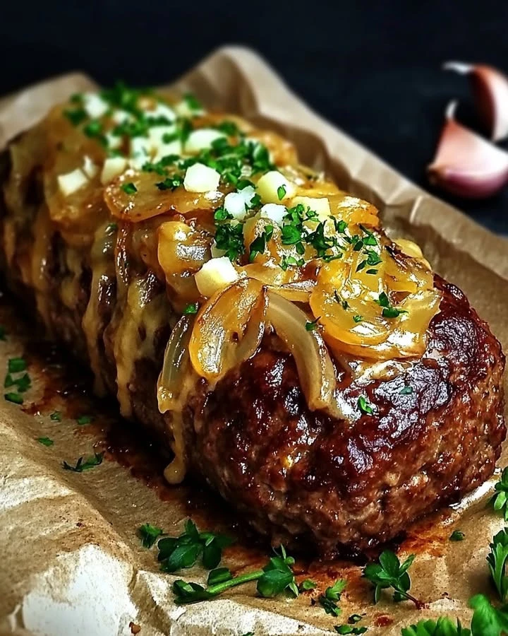 Französischer Zwiebelhackbraten