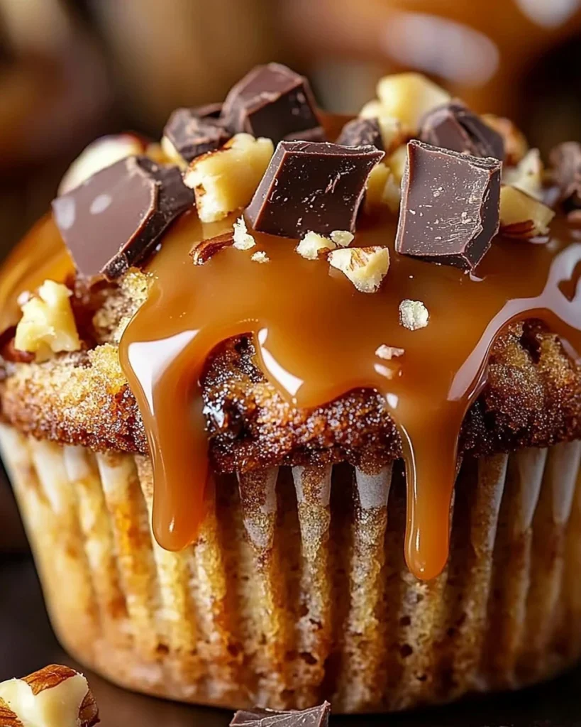 Gesalzene Karamell-Schokoladen-Stückchen-Muffins
