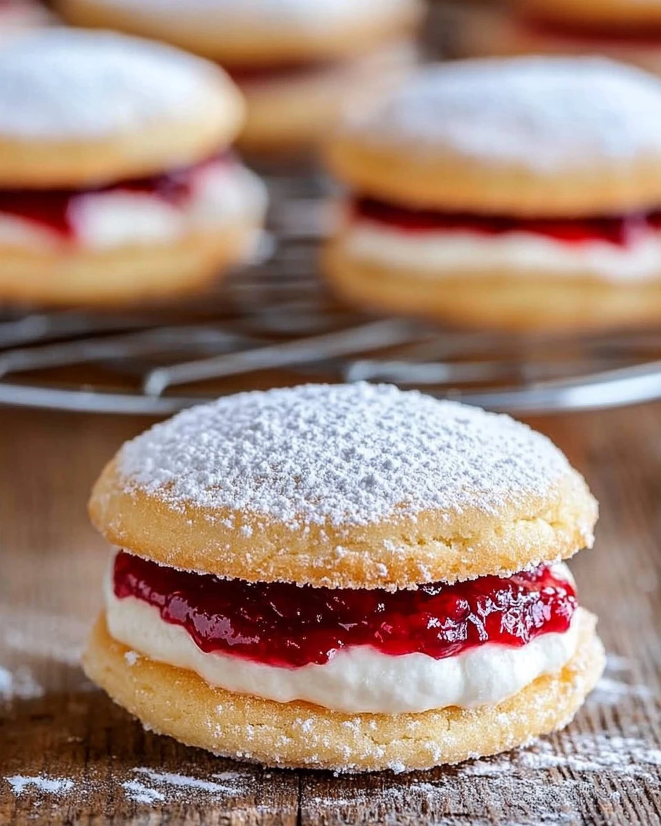 Himbeer Küsschen mit Buttercreme auf einem Teller
