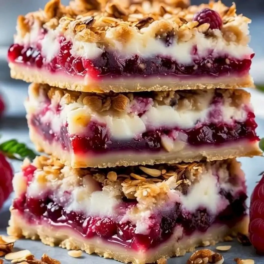 Himmlische Himbeer-Käsekuchenriegel