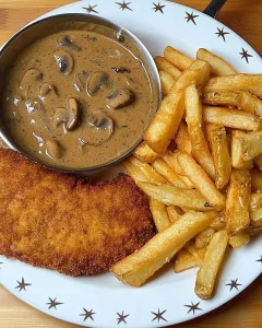 Hausgemachte Jägersauce serviert mit Fleisch