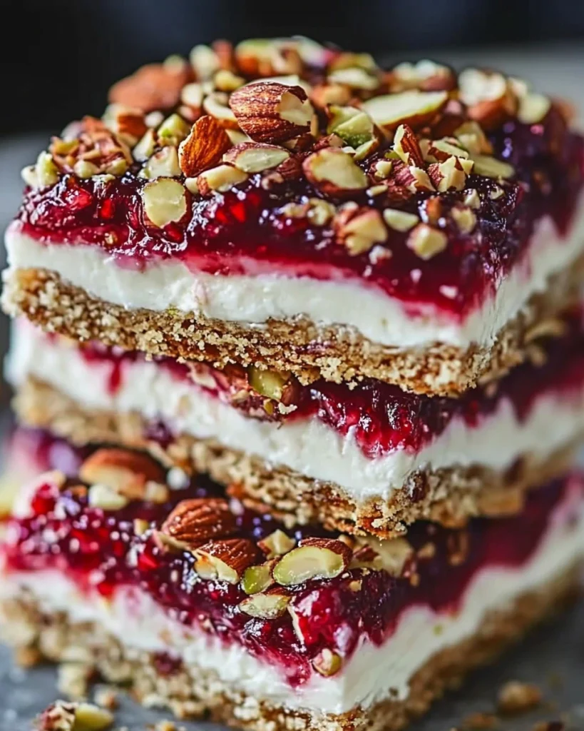 Kirsch Pistazien Käsekuchen Schnitten