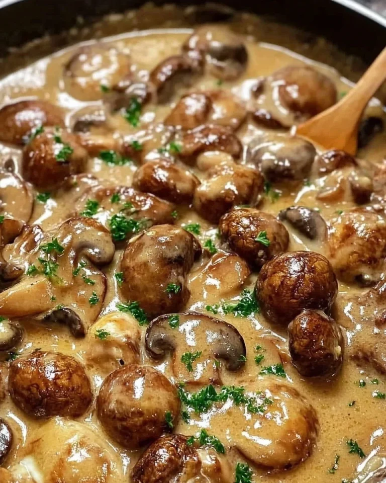 Knoblauch Champignons in leckere Rahmsoße zubereitet