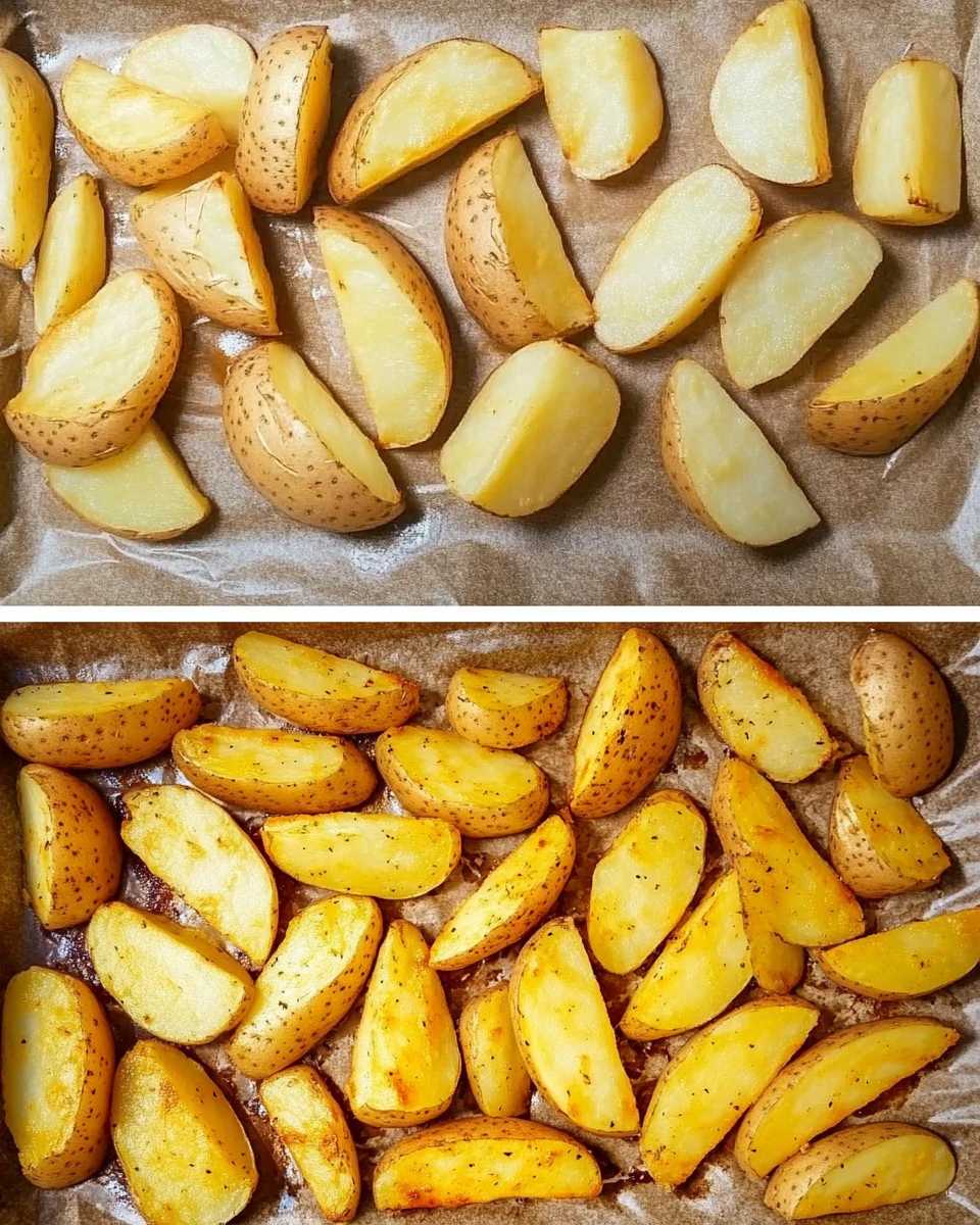 Knusprige Kartoffelspalten auf einem Teller serviert