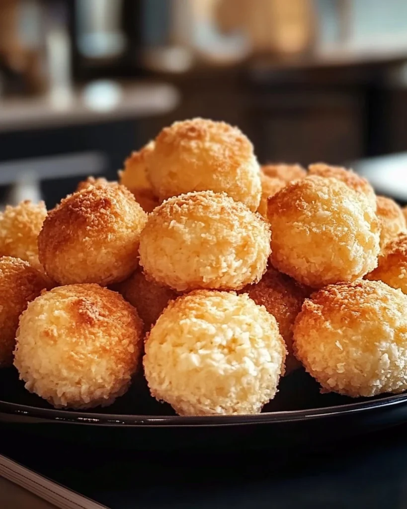 Leckere Kokosmakronen aus drei Zutaten, frisch gebacken