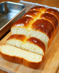 Frisch gebackenes Milchbrot auf einem Tisch