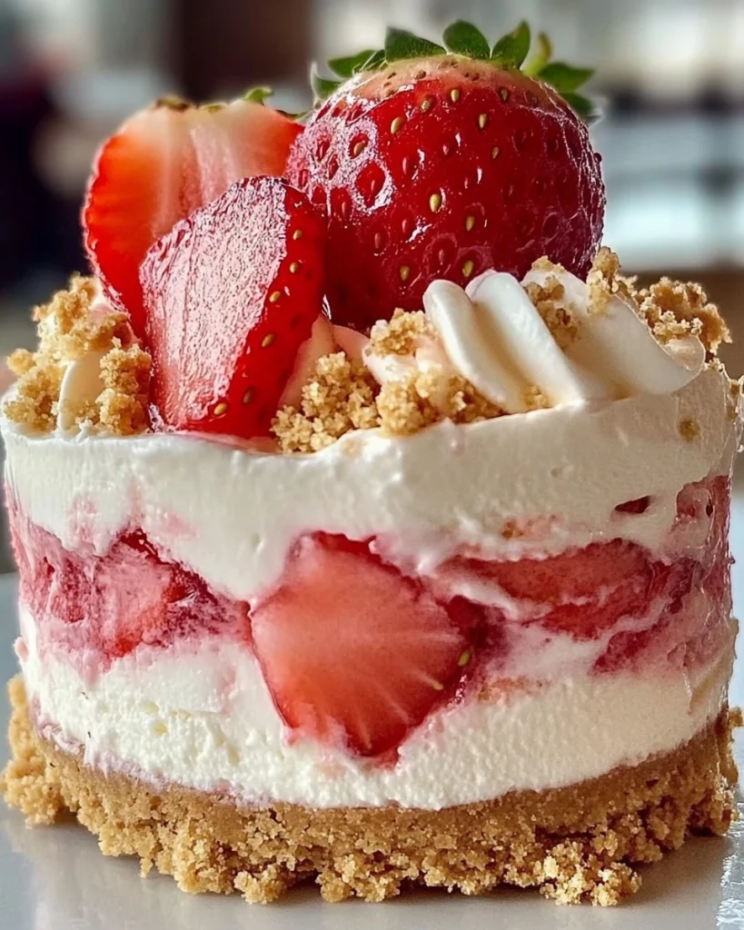 Mini Erdbeer-Knusper-Käsekuchen-Mousse