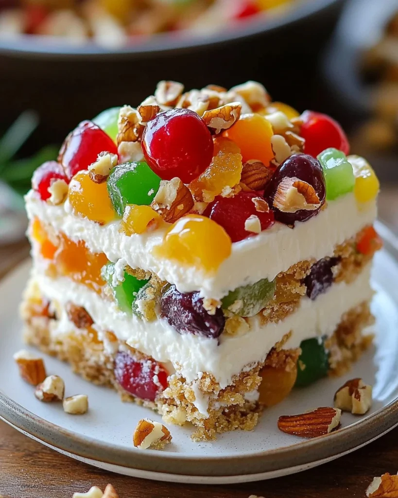 Obstkuchen-Cheesecake-Riegel