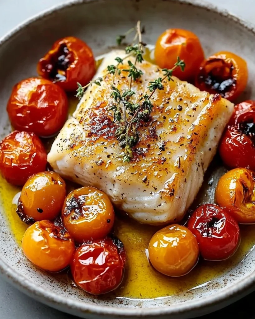 Ofen-Kabeljau mit Tomaten und Thymian