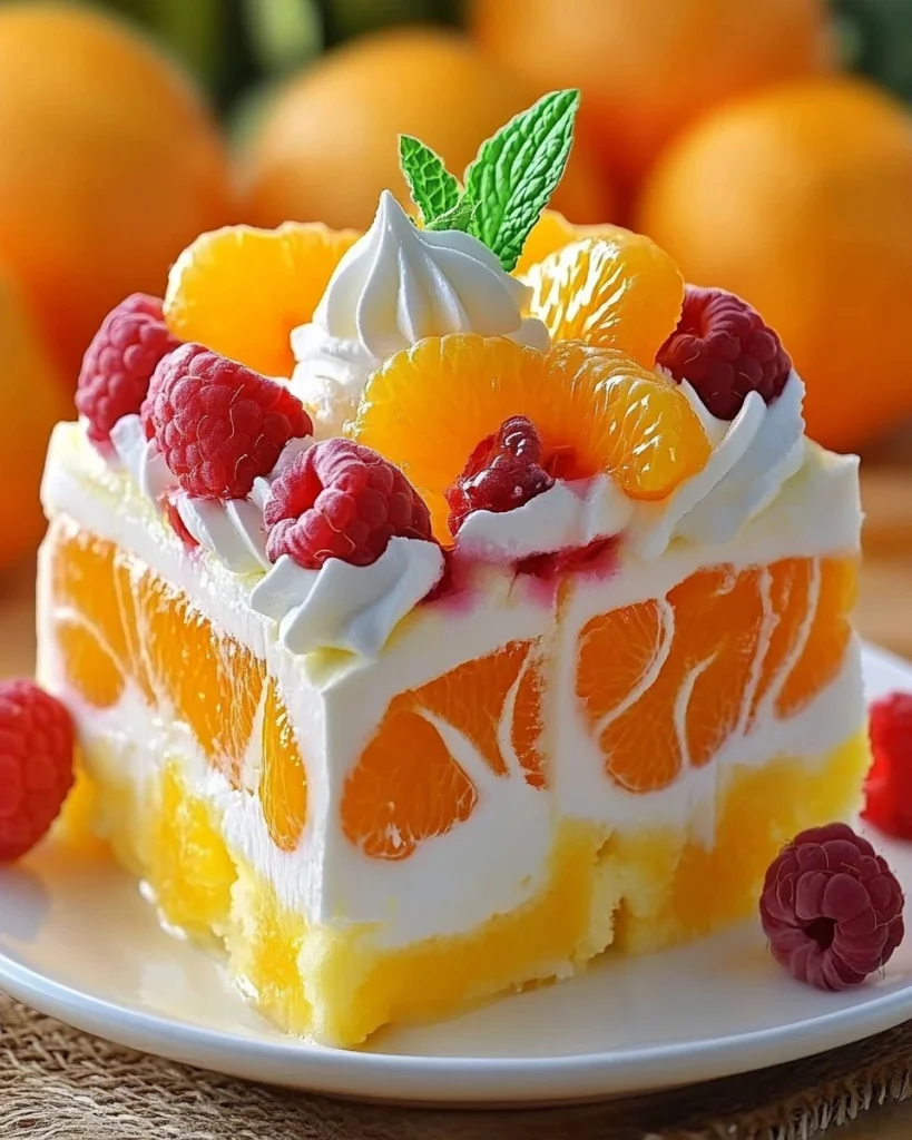 Ohne-Baken Orangen-Ananas Schichtkäsekuchen