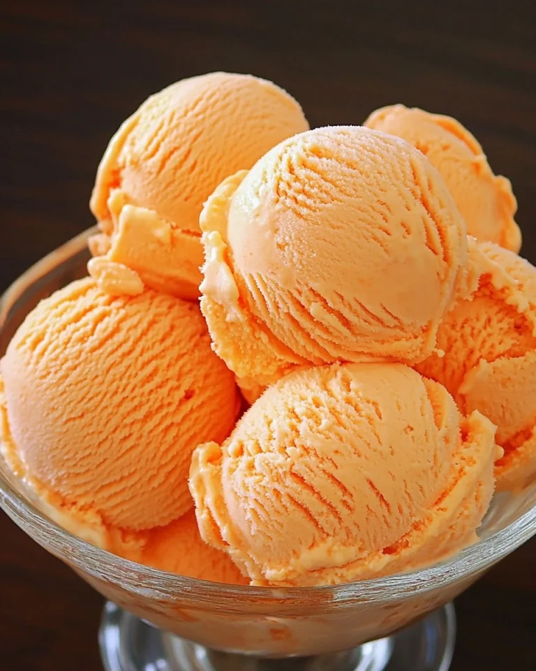 Erfrischendes Orangeneis mit frischen Orangenstücke