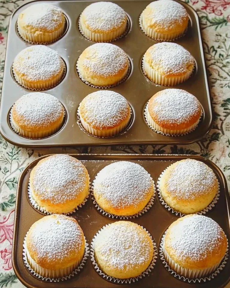 Köstliche Quark Muffins mit Vanillepudding in einer Backform