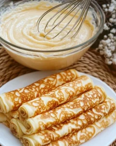 Leckere Quarkpfannkuchen auf einem Teller serviert