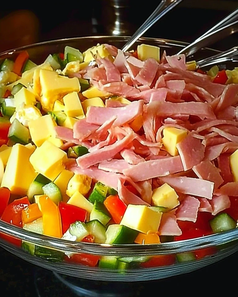 Frischer Radieschen Käse Salat mit buntem Gemüse und leckerem Dressing