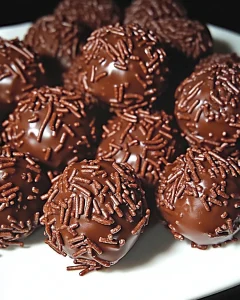 Leckere Rumkugeln auf einem Teller, perfekt für Feste und Feiern.