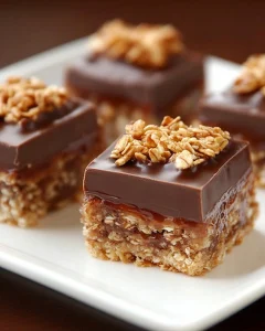 Leckere Schnitten mit Haferflocken auf einem Holzbrett