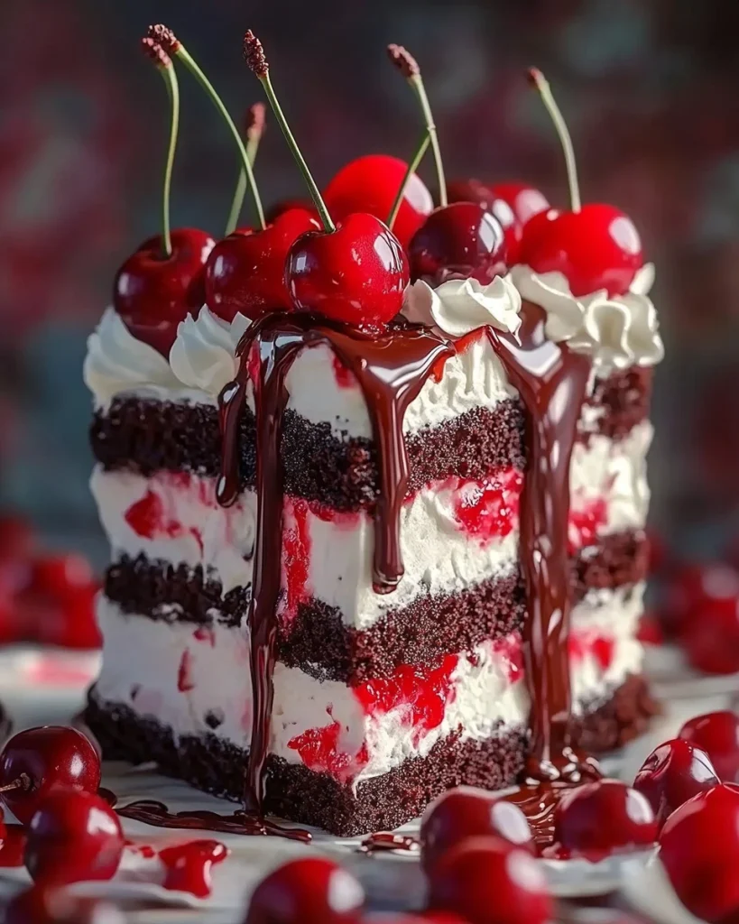 Schokoladen-Kirsch-Sahnetorte