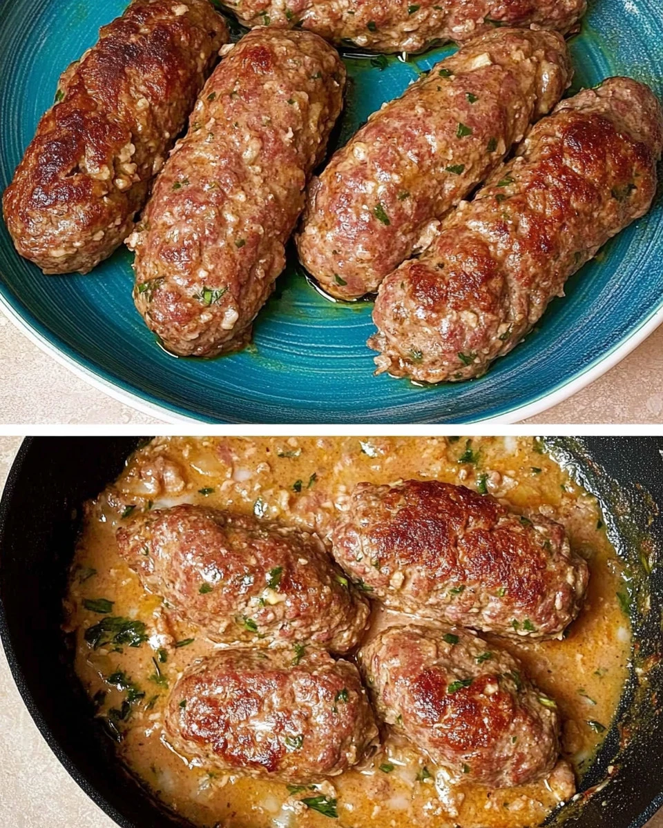 Schwarzwälder Hackrouladen mit Beilagen auf einem Teller serviert