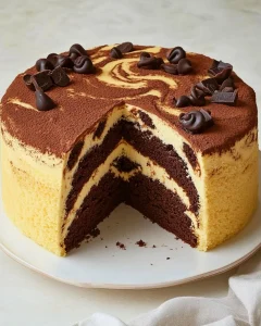 Leckerer Tiramisu Gugelhupf mit Schichten von Kaffee und Mascarpone