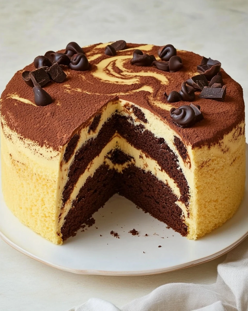 Leckerer Tiramisu Gugelhupf mit Schichten von Kaffee und Mascarpone