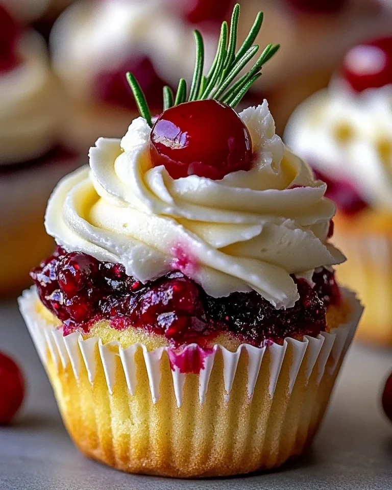 Weihnachts-Cranberry-Käsekuchen-Cupcakes